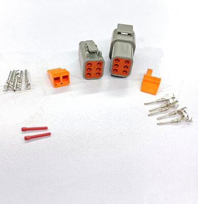 100% Neues PP-Material Deutsch 6-Pin-Steckverbinder-Kit mit Gehäuse für Genie Scherenhebebühnen-Teile und Plattform-Steuerkasten-Teile mit 1 Jahr Garantie